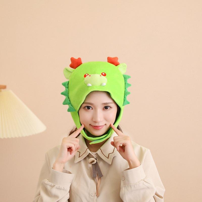 

Маскот дракона, милая шапка-капюшон маленького зеленого дракона, реквизит для фото, мультяшный капюшон, реквизит для выступления 30*26CM0.1kg