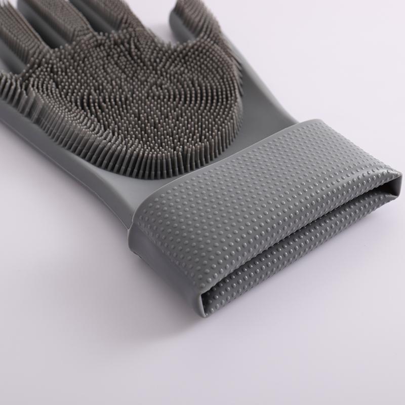 1Pair Dishwashing Cleaning Gloves Magic Silicone Rubber Dish Washing Glove for Household Scrubber Kitchen Clean Tool Scrub