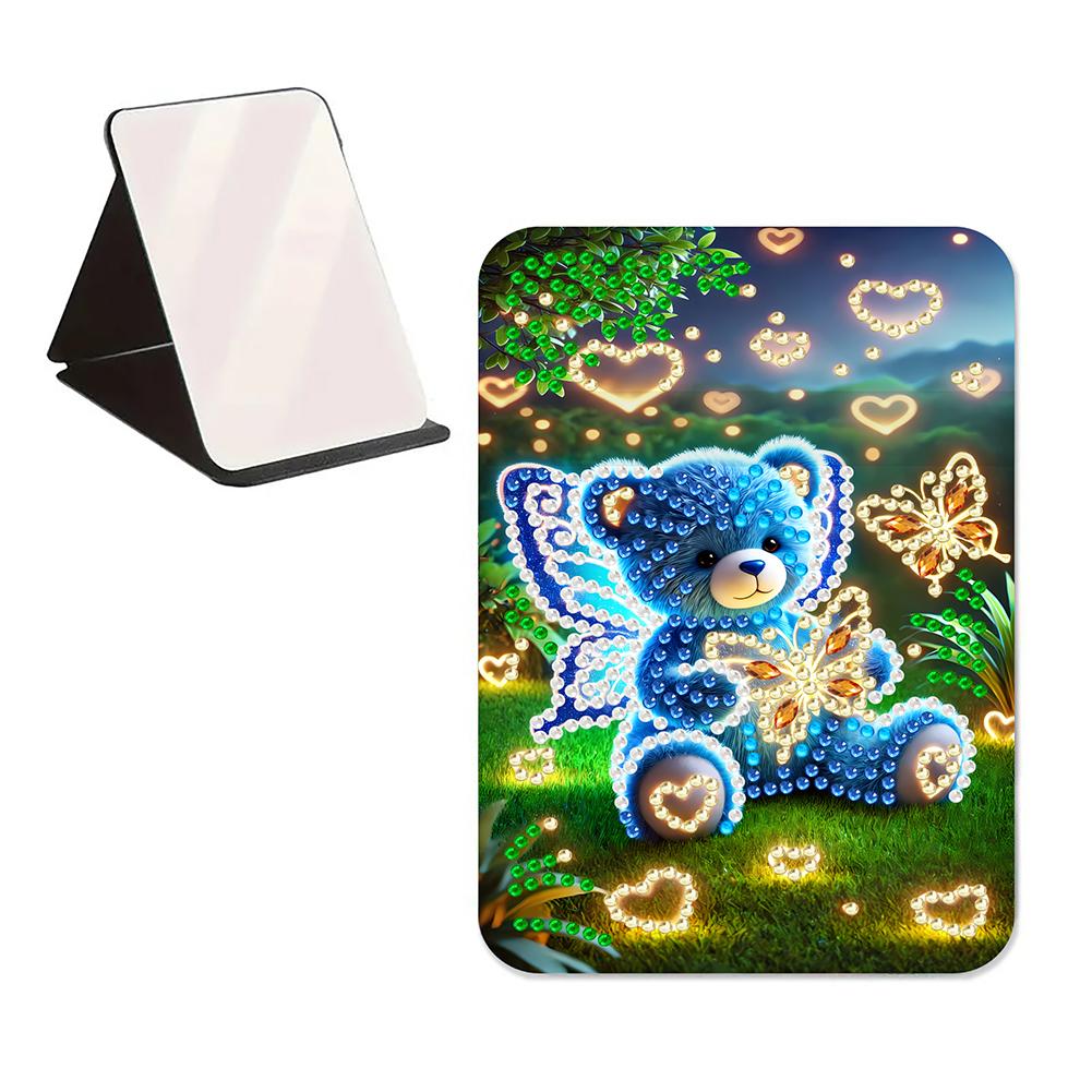 Arte com Diamantes DIY Espelho de Cristal Brilhante Forma Especial Strass Espelho de Maquiagem Espelho de Mesa para Viagem ao Ar Livre Caminhada Piquenique