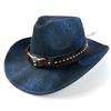 Cowboy hat European and American personalized bull head accessories Western cowboy hat Outdoor mountaineering sunshade sun protection hat
