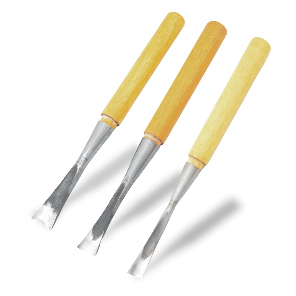 Nanarico Carving Knife Set for Round Round and Arc Set, 3-Piece (20mm/25mm/30mm) Woodworking, Carving, Woodcarving, Printmaking, DIY, Plates, Spoons,