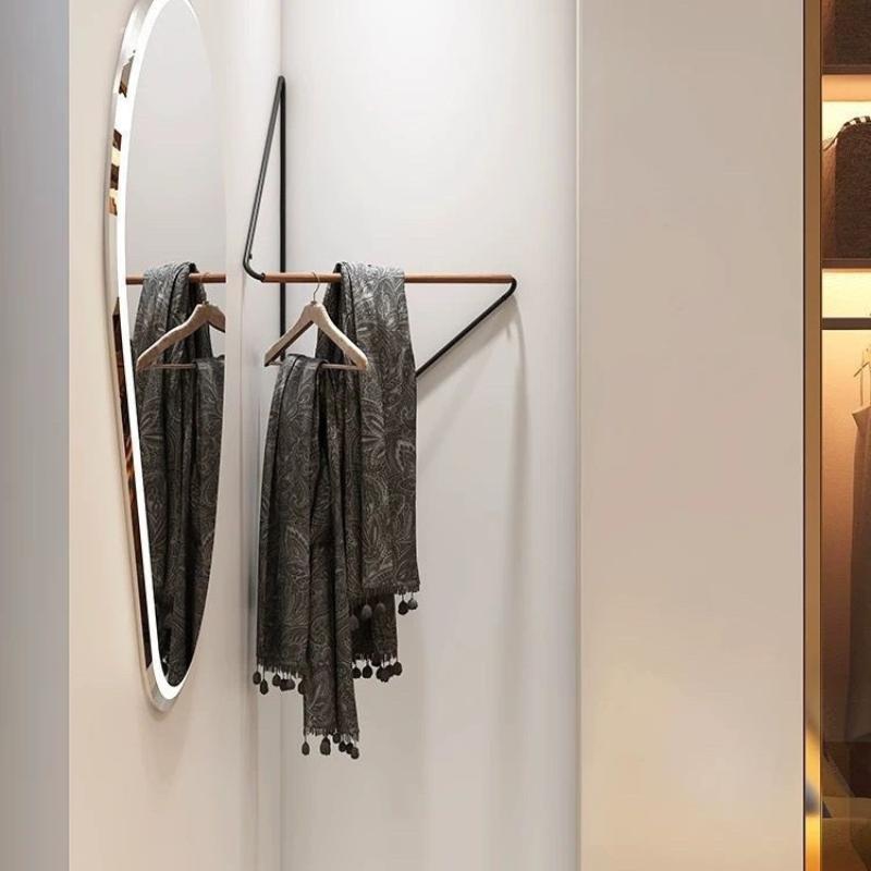 Eckaufhänger Schmiedeeisen Holz Kleiderständer Kreativ Modern Minimalistisch Kleiderschrank Möbel Für Zuhause Offener Schrank Schlafzimmermöbel