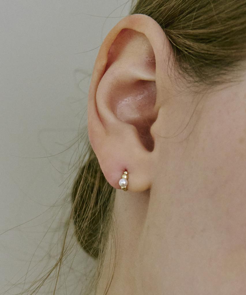 Akarki 14K Rune Pearl One-Touch Ring Earrings