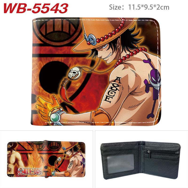 One Piece Anime Geldbörse Vollfarbdruck Zweifach faltbar Kartenhalter Studenten Anime Leder Geldbörse