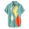 Summer New Large Size Hong Kong Style Men's Flower Shirt 1D Digital Printing Casual Short Sleeve Shirt Men's Clothing