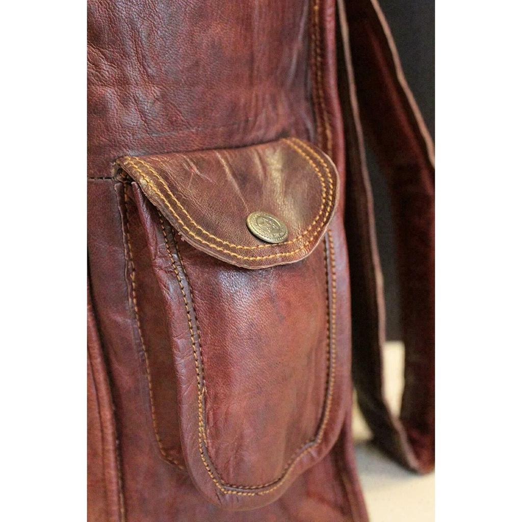 Leder Rucksack Schulter Laptop Rucksack Reisetasche NEU Herren Vintage