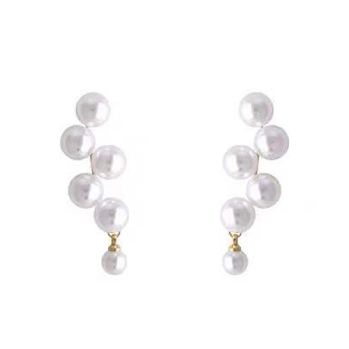 

1 пара серег для вечеринок с покрытием из искусственного жемчуга, популярные ювелирные изделия во французском стиле, яркий блеск, мода