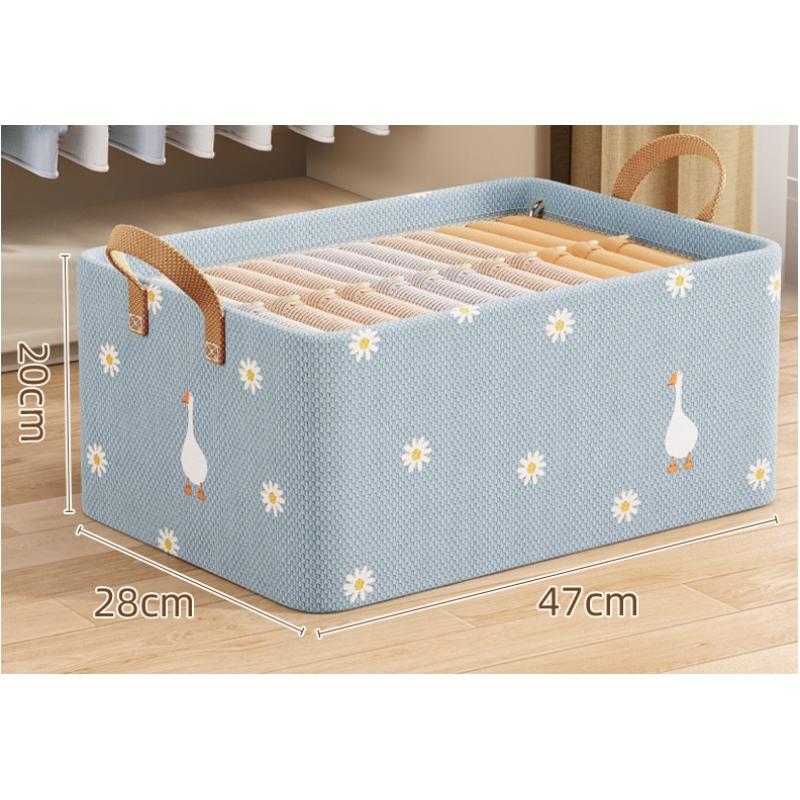Clothes Storage Box, Steel Frame Storage Box, Household Fabric Foldable Storage Box