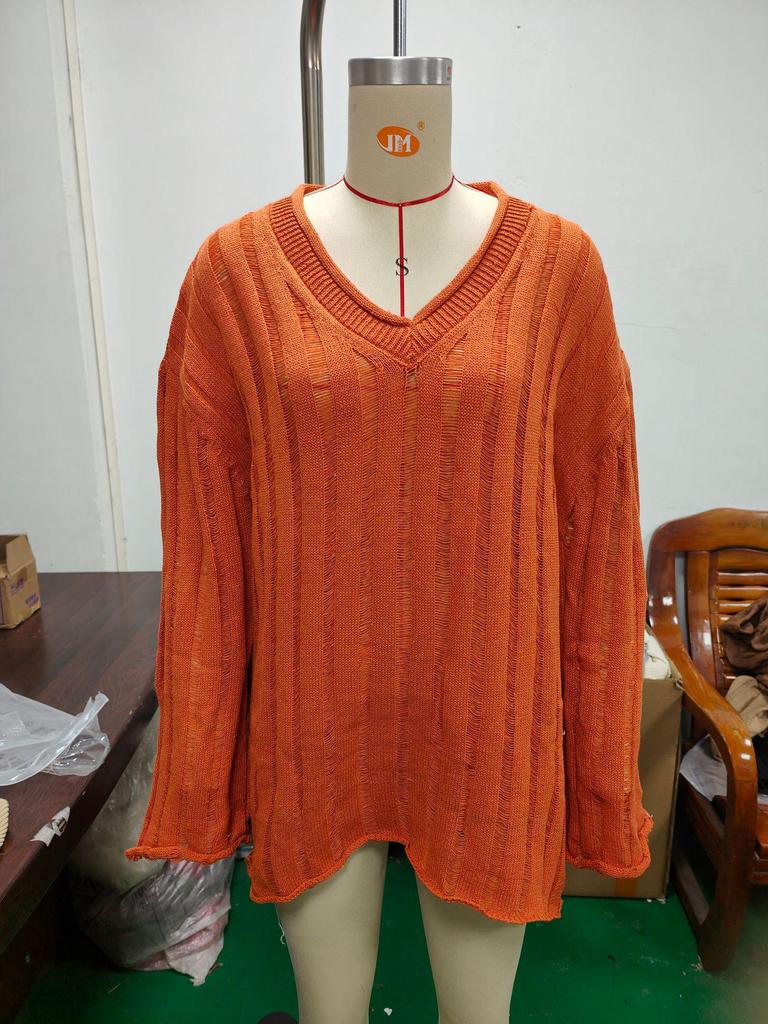 Damen Baumwolle & Leinen Freizeitpullover - Europäisch & Amerikanisch Herbst/Winter Lockerer Mode-Top