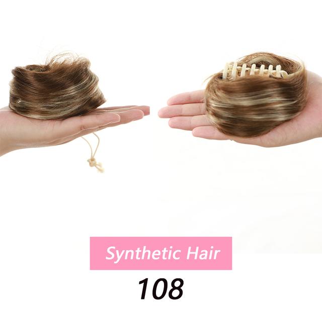 LUPU Synthetic Fake Hair Bun Tie Scrunchies Chignon Pigtails Craw Headbands For Hair Woman Messy Hairpieces Heat Resistant Fiber