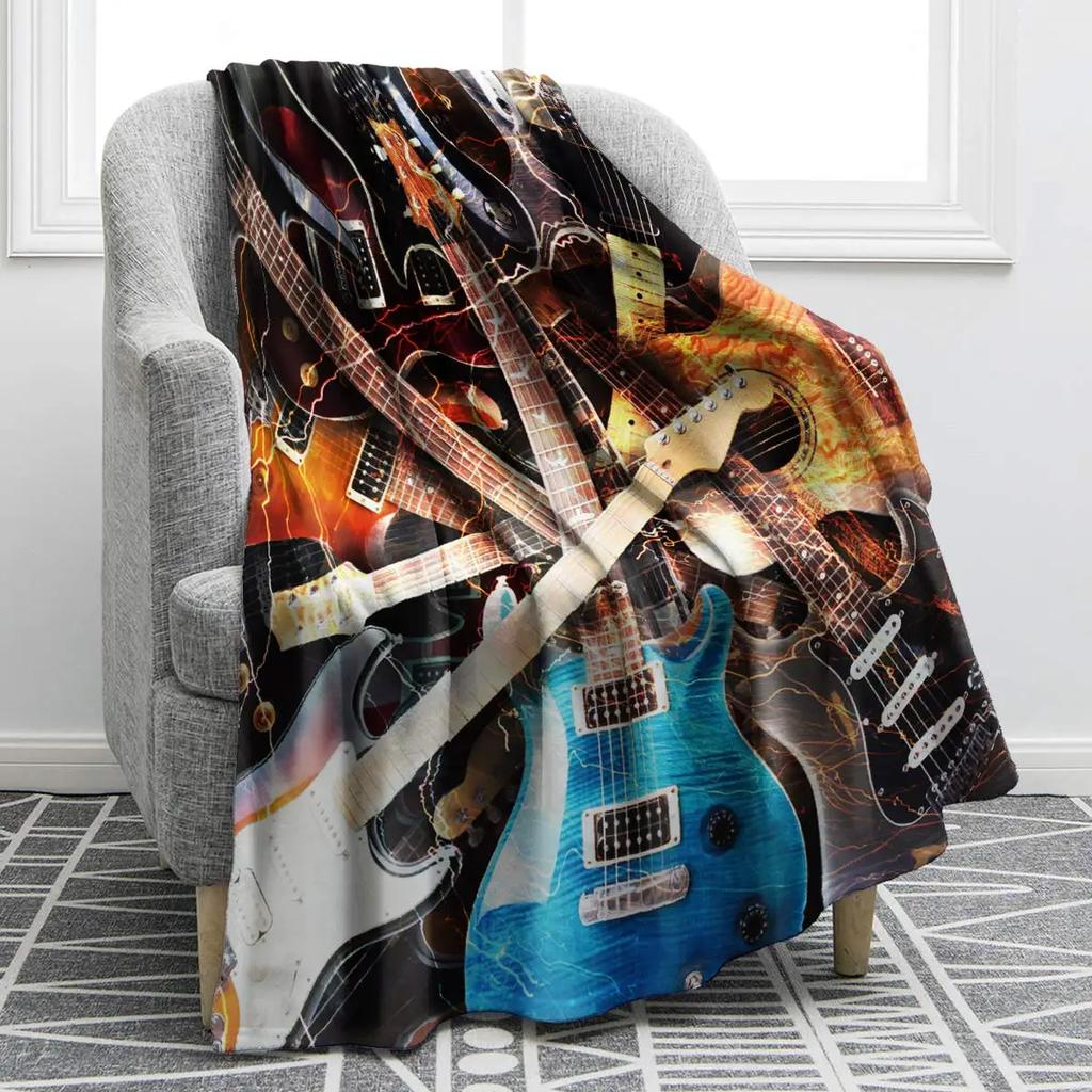 Music Note Blanket Print Throw Blanket Soft Warm Comfortable for Sofa Chair Bed Office for All Season Birthday Souvenir Gifts