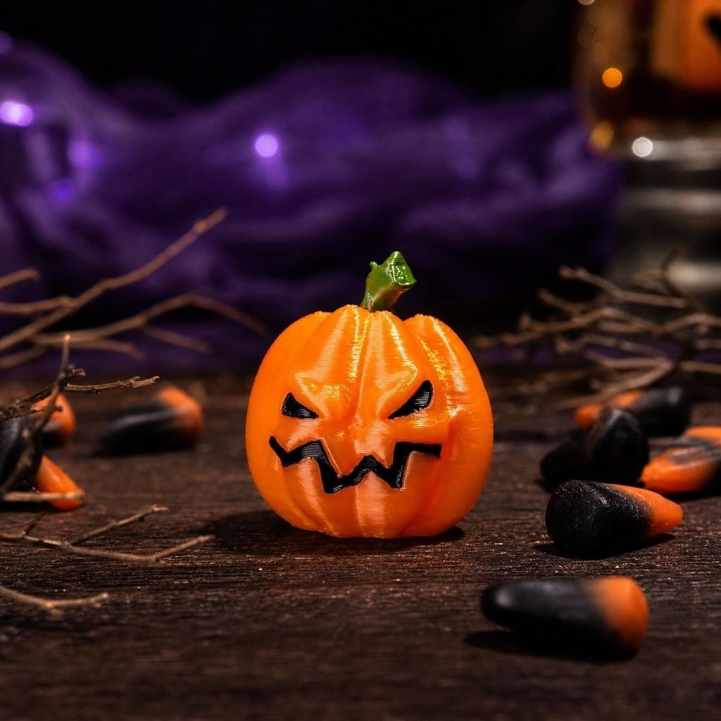 Halloween Pumpkin Statue Decoration - Fall Home Decor for Indoor Outdoor Table Centerpiece