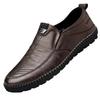 Men's Leather Shoes Soft Surface New Business Casual Shoes Middle-aged and Elderly Shoes Fashion Driving Peas Shoes