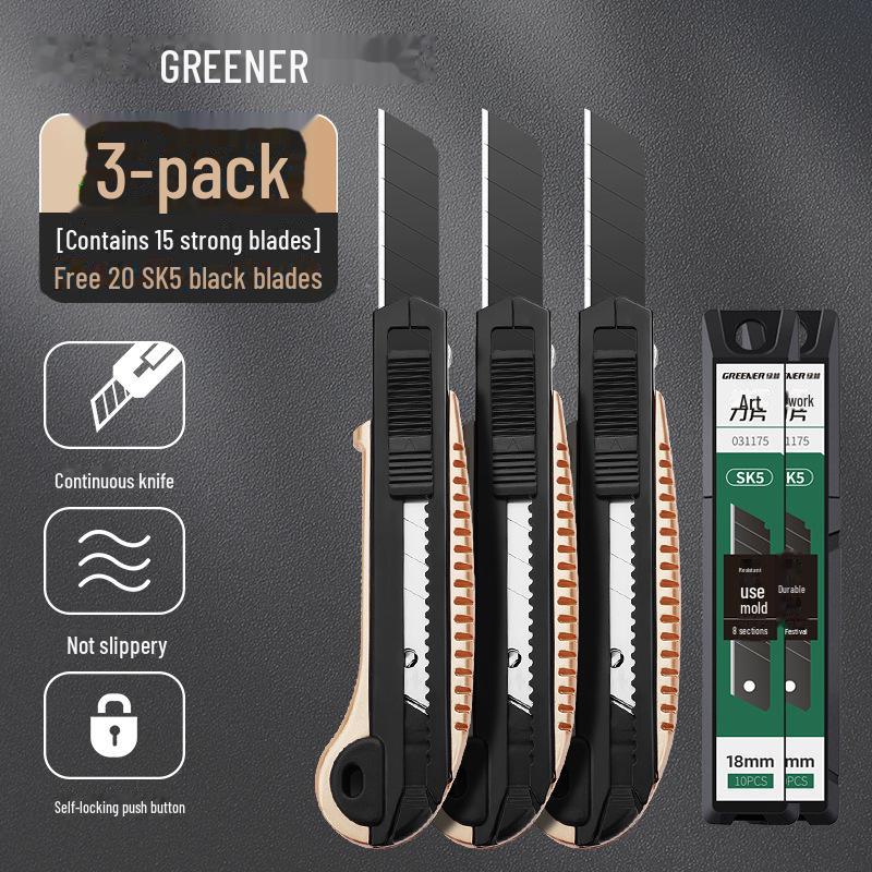 Green Forest Heavy-Duty All-Steel Utility Knife: Industrial-Grade, Thickened, Durable, Large Wallpaper & Paper Cutter