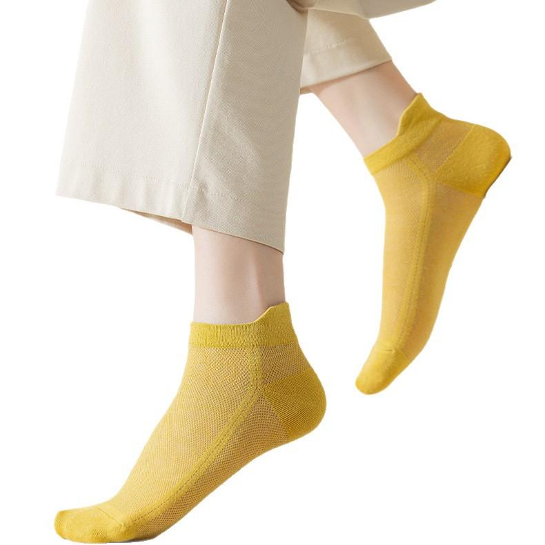 Anti-odor Summer Lightweight Solid-color Cotton Socks for Children, Short Tube Style, with Ear Tabs To Prevent Slipping Off The Heel