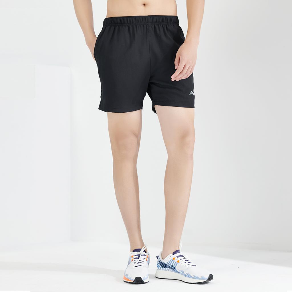 Li Ning Fitness Series Logo Print Elastic Waist Loose Sports Shorts Unisex Shorts Black AKSSC27-1