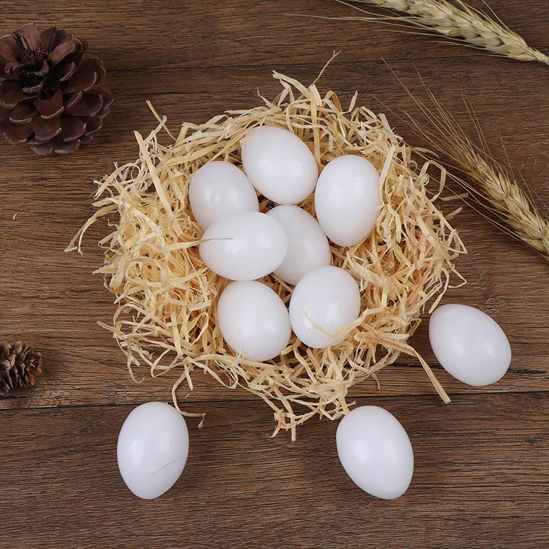 10Pcs White Solid Plastic Solid Pigeon Eggs Dummy Fake Eggs Hatching Supplies