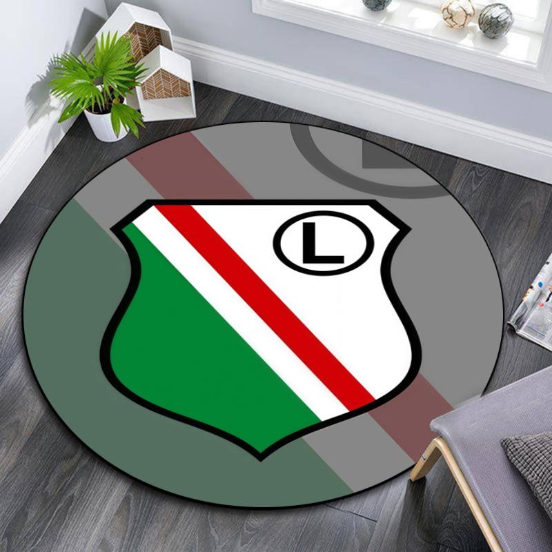 Legia Warsaw pattern round rug,Carpet Rug for Living Room Bedroom Playroom ,Non-slip Floor Mat,Holiday Gifts and Birthday Gifts.