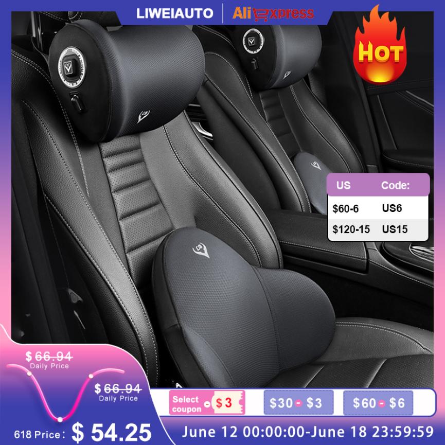 

Подушка для шеи автомобиля, интеллектуальная электрическая массажная подушка для автомобиля, поясничная подушка, подголовник сиденья, подушка для спины, автомобильная подушка с памятью