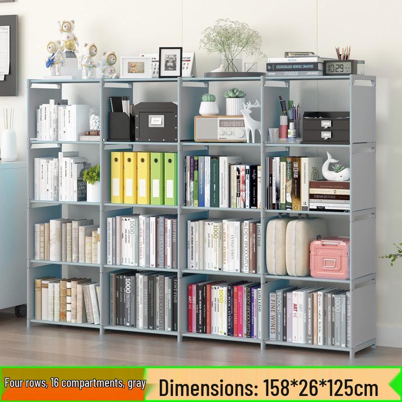 Best-Selling Multi-Layer Bookshelf: Three-Column Steel Pipe Bookcase for Home Storage & Student Organization