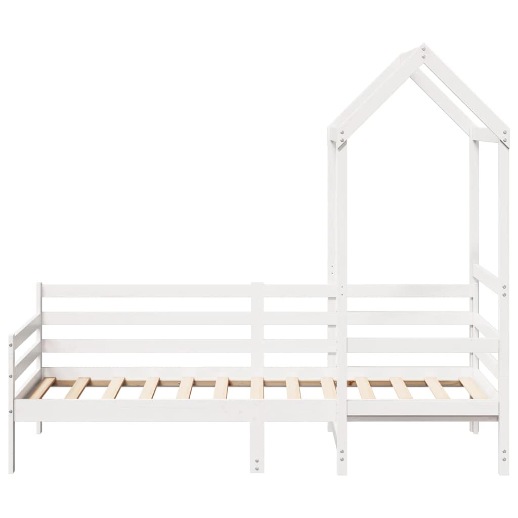 Daybed with Canopy White 80x200 Cm Solid Pine Wood