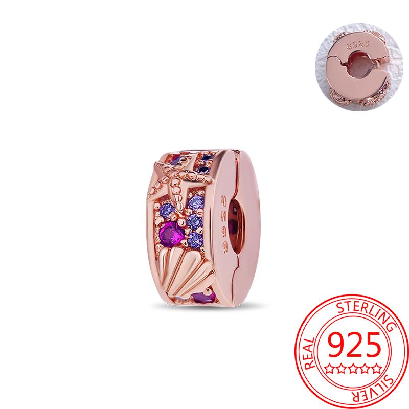 Koperen, echt roségouden, roze octopus, zomerschildpad, hartvormige hanger, geschikt voor originele armbanden, kettingen, armbanden voor meisjes