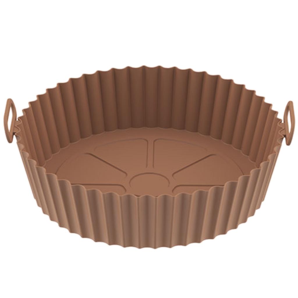 Air Fryer Silicone Pot 6.88inch Reusable Air Fryer Silicone Basket Pot Replacement for Paper Round Silicone Baking Pan