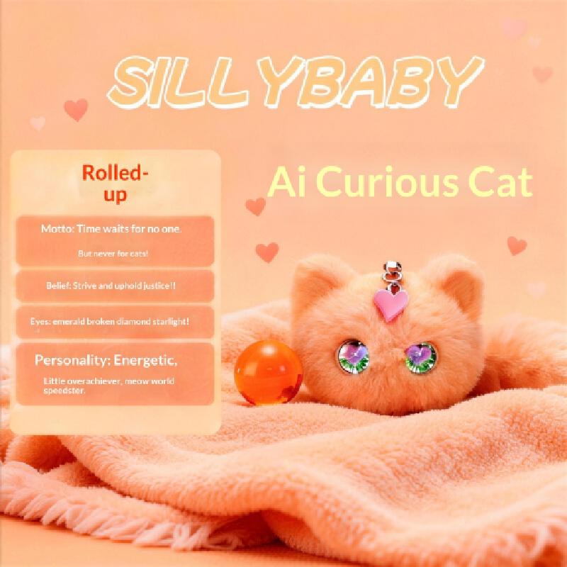 AI Scruffy Cat  Robot Plush Toy Voice Interactive Child Growth Learning Companion Soothing Large Model Pet Doll