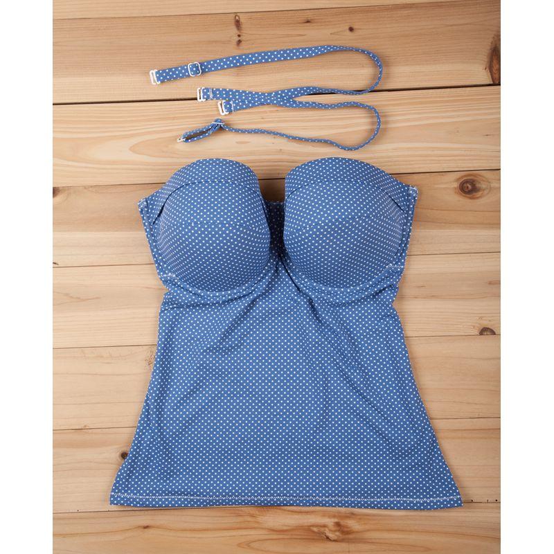 

Y805 Detachable Shoulder Strap Single Piece Separates Swimsuit Tops Fashion Original Single Plus Size Separates Vest 65-85bcefghi Blue(Blue Dot) 75B(34B)