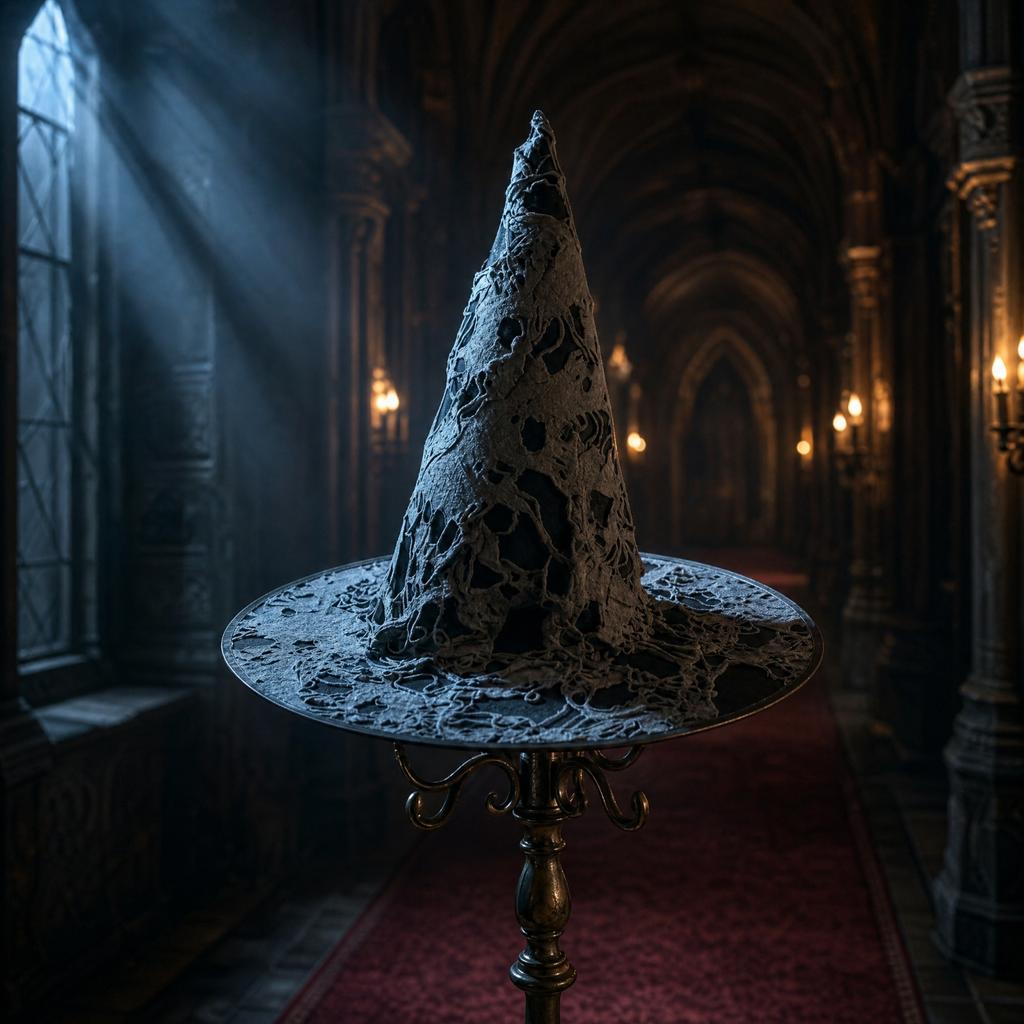 Halloween Witch Hat with Large and Tattered Look