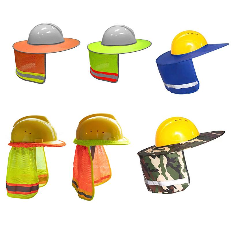 Sommer Sonnenschutz Sicherheit Schutzhelm Nackenschutz Helme Reflektierende Hutkrempe Reflektierende Kappenabdeckung Für Bauarbeiter