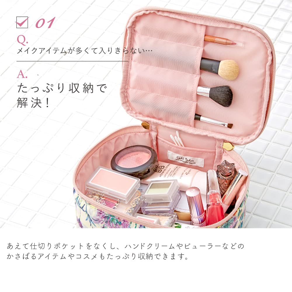 Sanrio Characters Vanity Makeup Floral Large Made in Little Twin Pink Pouch, Pouch, Women's, Print, Capacity, Cute, Brush, Pocket, Stylish, Portable,