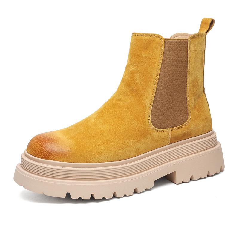 Chelsea boots men's one-pedal cigarette boots high-top shoes autumn Martin boots platform casual men's boots 44161-X