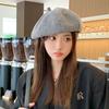Thickened Octagonal Hat Autumn Beret Women's Winter Round Face Shows Small Autumn and Winter Retro Newsboy Hat Tide