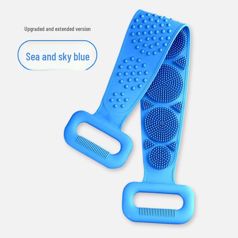 

Силиконовое двухстороннее банное полотенце для пилинга и чистки спины 60CM синий