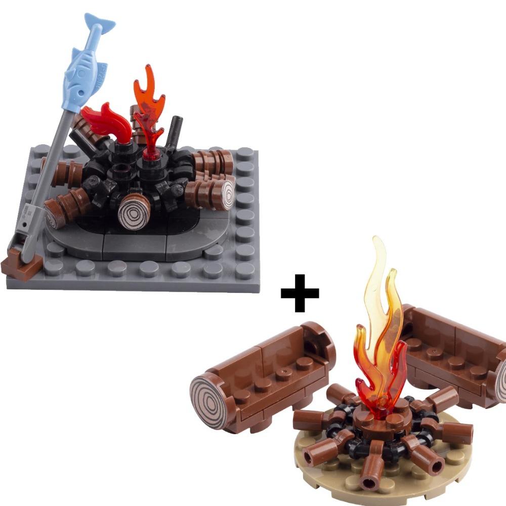 MOC Notice Board Building Blocks Bee Farm Fountain Bonfire Stove Medieval Town Street View Water Wall Bridge Road Sign Brick Toy