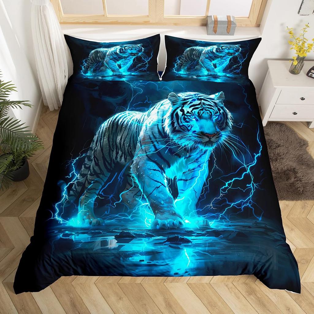 Lightning Duvet Covers for Kids Teens Queen Lightweight Down Quilt Covers Bedroom Decor 2 Pillowcases 1 Duvet Cover No Comforter