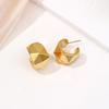 Fashion Geometric Stud Earrings Light Luxury Earrings Niche Design Gold Stud Earrings Premium Earrings
