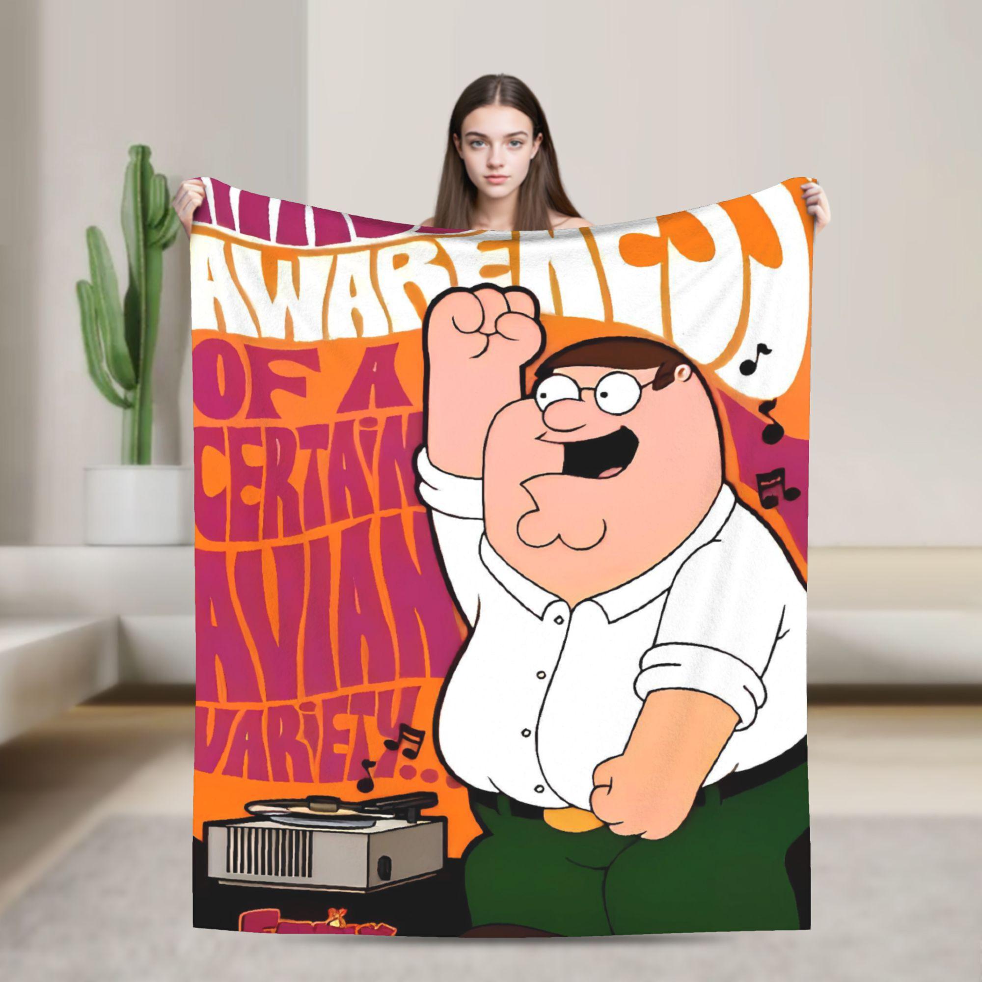

Peter Griffin Flannel Blanket Winter Soft Durable Throw Blanket for Boy Girl Bedroom Fluffy Bedspread Sofa Bed Cover 130x150cm