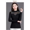 Autumn and Winter Half Turtleneck Base Shirt for Women Long-sleeved Bright Silk T-shirt Casual Loose Top