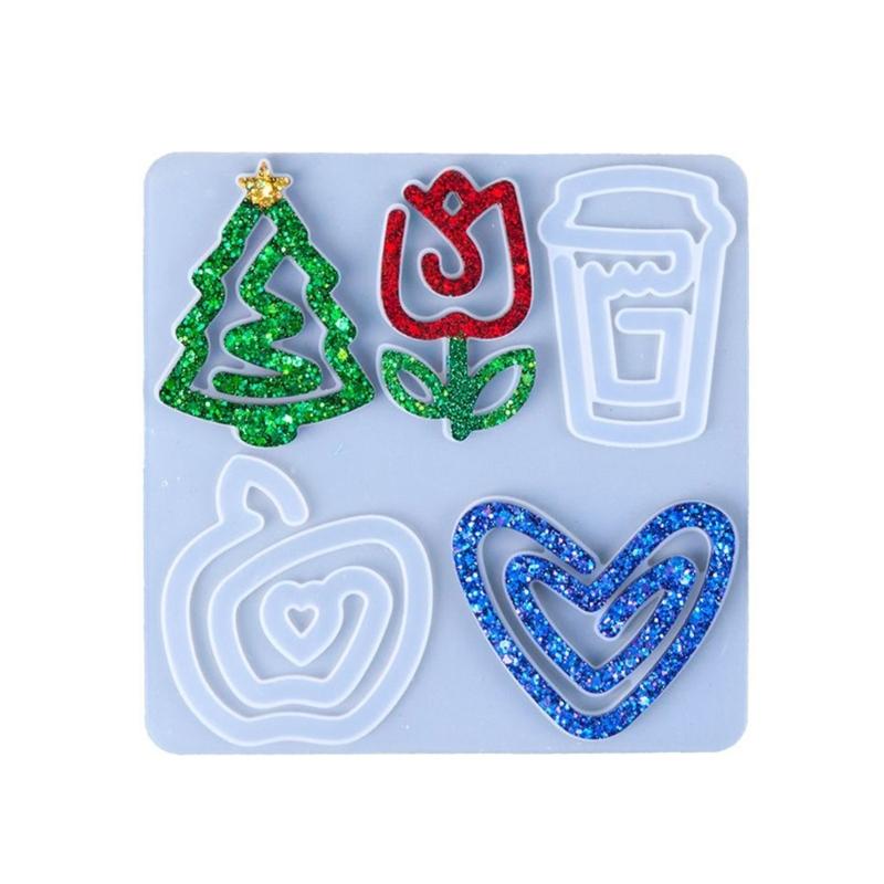 Earrings Molds Resin Craft Moulds Paper Clip Shape Pendant Molds Unique Keychain Molds Jewelry Making Accessories