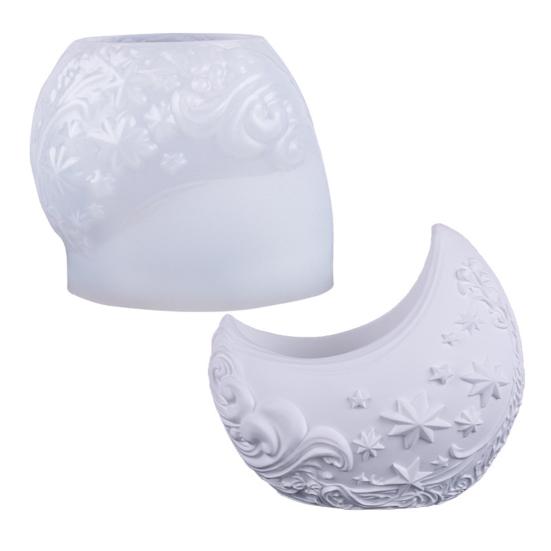 

Yousheng Moon Silicone Mold DIY Handmade Makeup Brush Jewelry Pen Potted Plants Decorative Container Candle Cup Mold Gypsum Cement Epoxy Resin Casting Moon