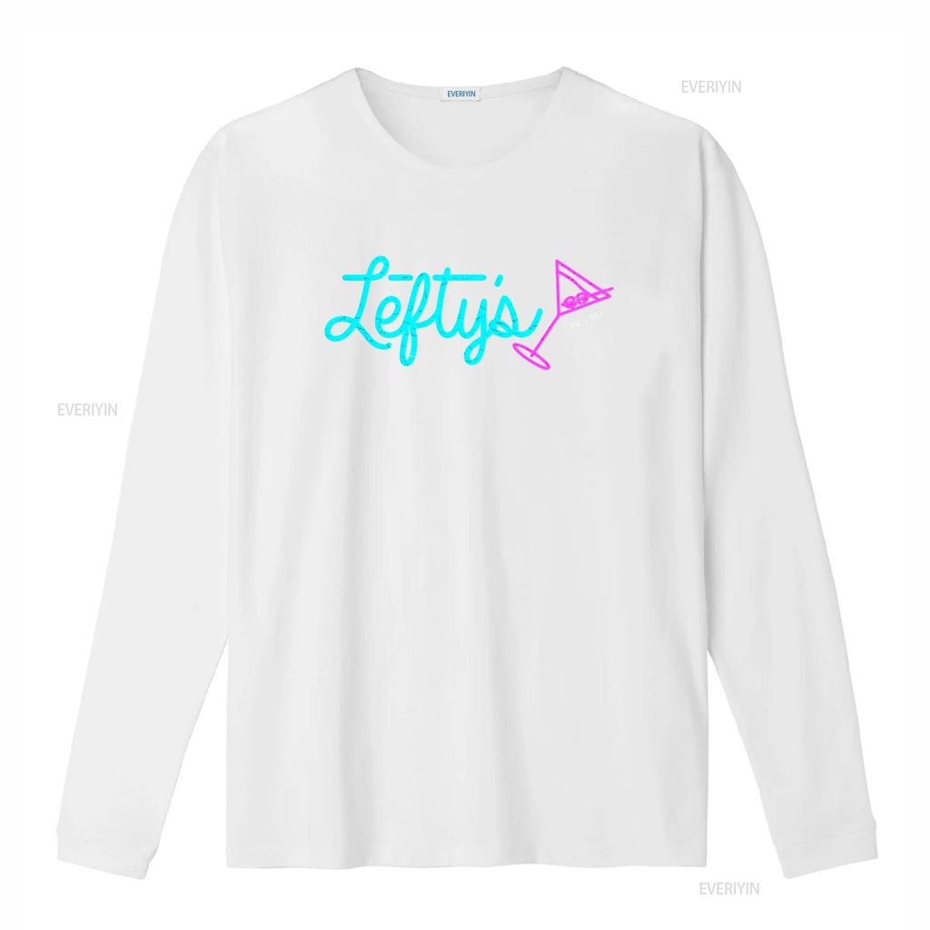 Leftys Bar T Shirt Logo Leisure Symbol Suit Sign Game Larry Games Gaming 1987 Est vintage Washed Soft streetwear Slightly