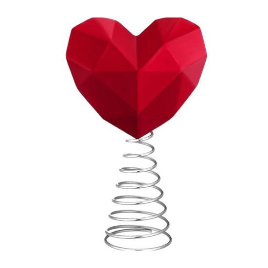 

Red Heart Shaped Valentine s Day Tree Topper Romantic 3D Love Heart Ornament with Spiral Base for Wedding Party Holiday Tree Decoration червоний