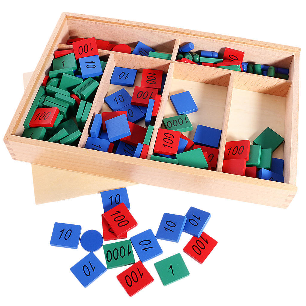 MagiDeal Wooden Montessori Stamp Game Toy Kit for Kids Children Toddler Early Preschool Math Learning Toy