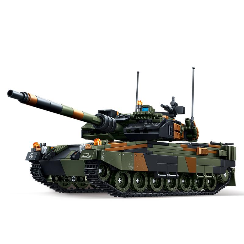 Military MOC Army Main Battle Tank Armored Vehicle Fighter Soldiers Figures Building Blocks Bricks Set Toys