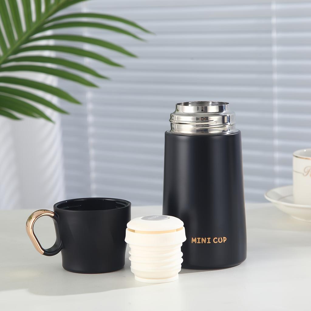 Insulated Stainless Steel Water Bottle Portable Vacuum Flask Thermal Sports Mug with Lid for Outdoor Travel Camping Mini Cup