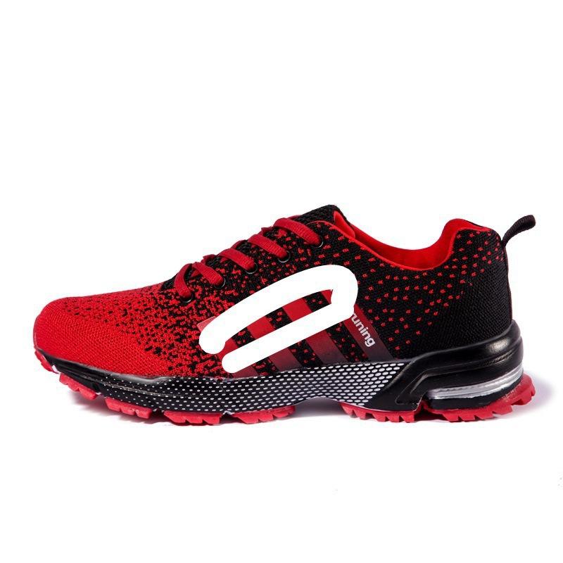 Autumn breathable sports large size couple running shoes lightweight flying line casual shoes