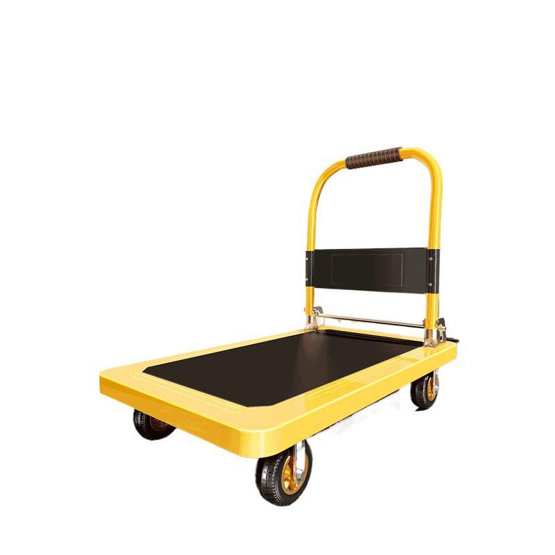 Steel Plate Silent Folding Handcart - Lightweight & Sturdy Cargo Pulling Cart for Household & Transport Use