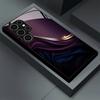 Purple Stripes  Glass Phone Case For Samsung Galaxy S26 S25 S24 S22 S23 Ultra S21 S20 Plus 5G Frosted Non-Slip Full Cover